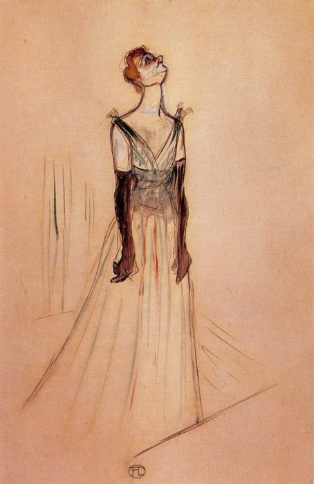 Yvette Guilbert (1893) Henri de Toulouse-Lautrec tablo - Dekolata