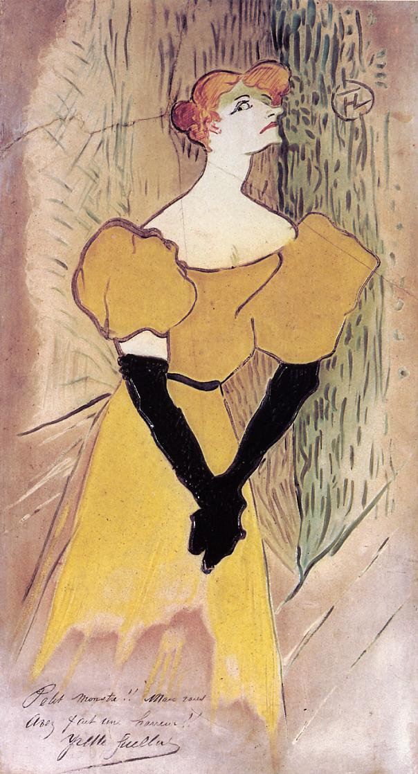 Yvette Guilbert (1895) Henri de Toulouse-Lautrec tablo - Dekolata