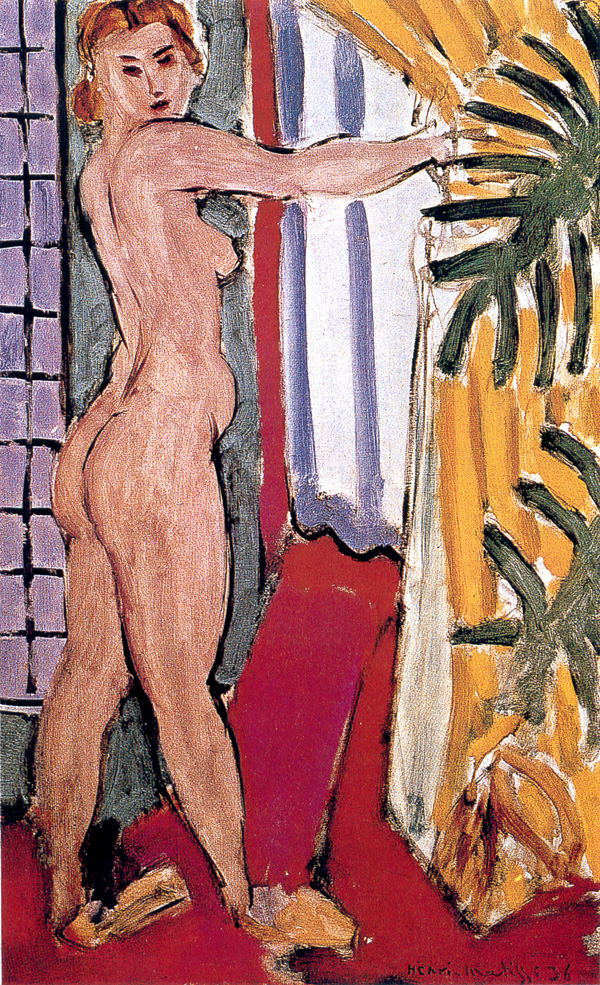 An Nude Dtanding Before An Open Door (1936) Henri Matisse tablo - Dekolata