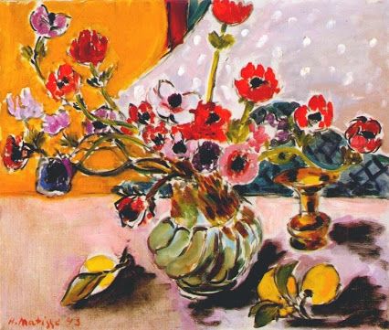 Anemones and Chinese Vase (1943) Henri Matisse tablo - Dekolata