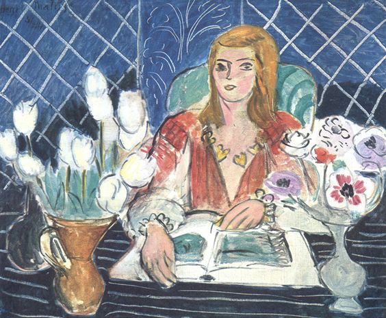Annelies, White Tulips and Anemones (1944) Henri Matisse tablo - Dekolata