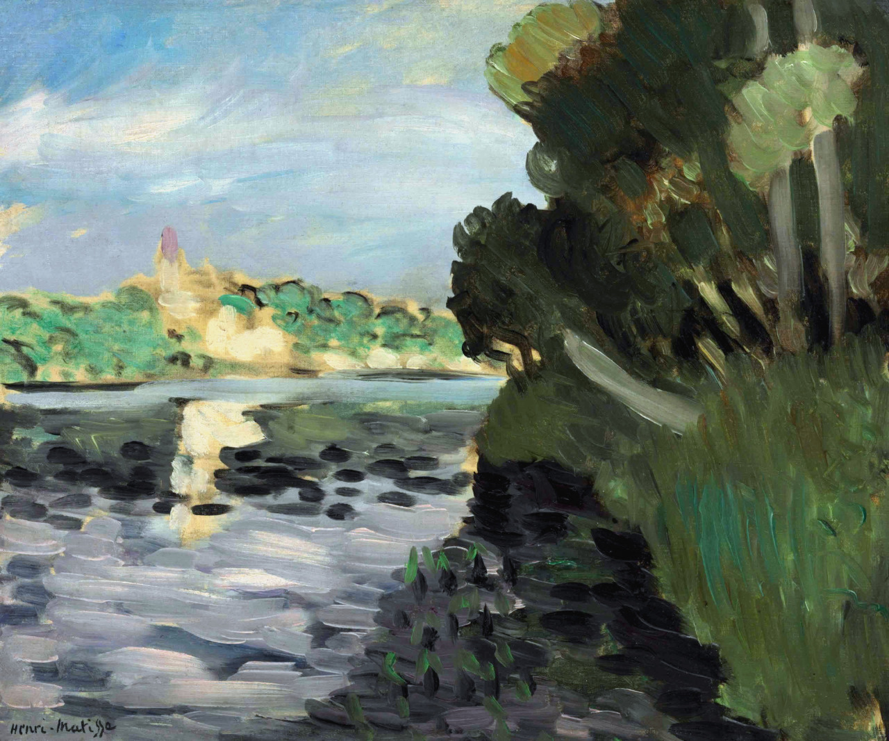 Bords De La Seine À Vétheuil (1920) Henri Matisse tablo - Dekolata
