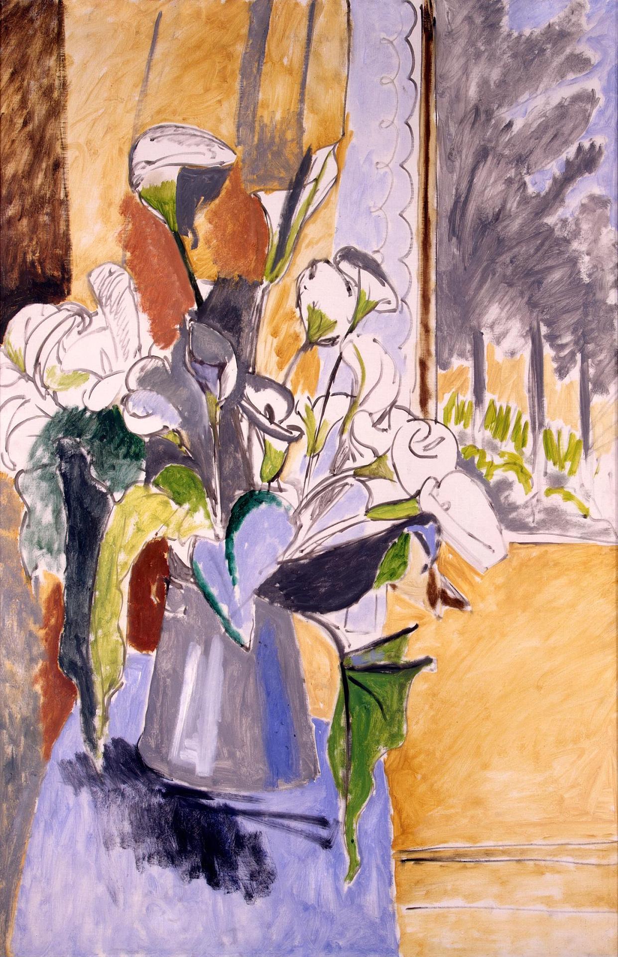 Bouquet of Flowers on a Veranda (1912) Henri Matisse tablo - Dekolata