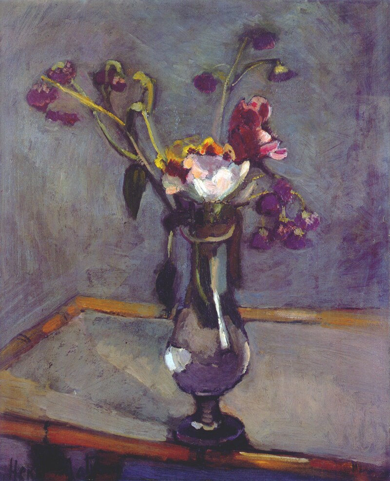 Bouquet on a Bamboo Table (1903) Henri Matisse tablo - Dekolata