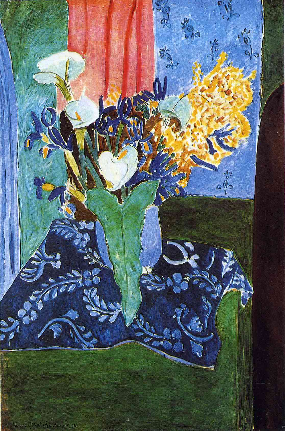 Calla Lilies, Irises and Mimosas (1913) – Henri Matisse Tablo