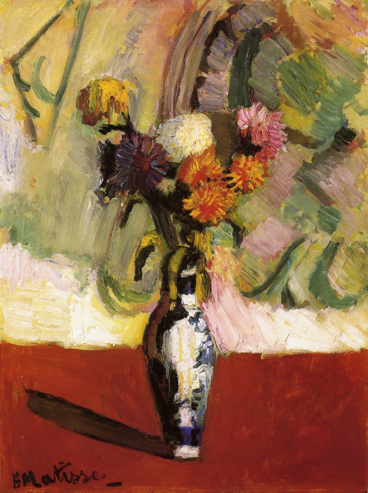 Chrysanthemums in a Chinese Vase (1902) Henri Matisse tablo - Dekolata