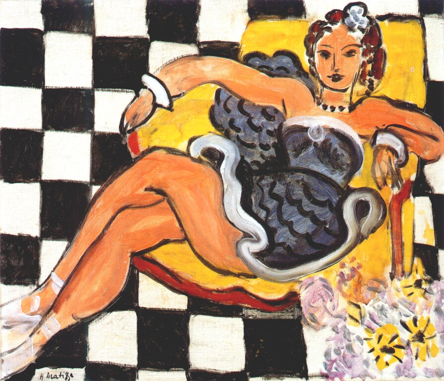 Dancer in Armchair (Checkerboard Pattern) (1942) Henri Matisse tablo - Dekolata