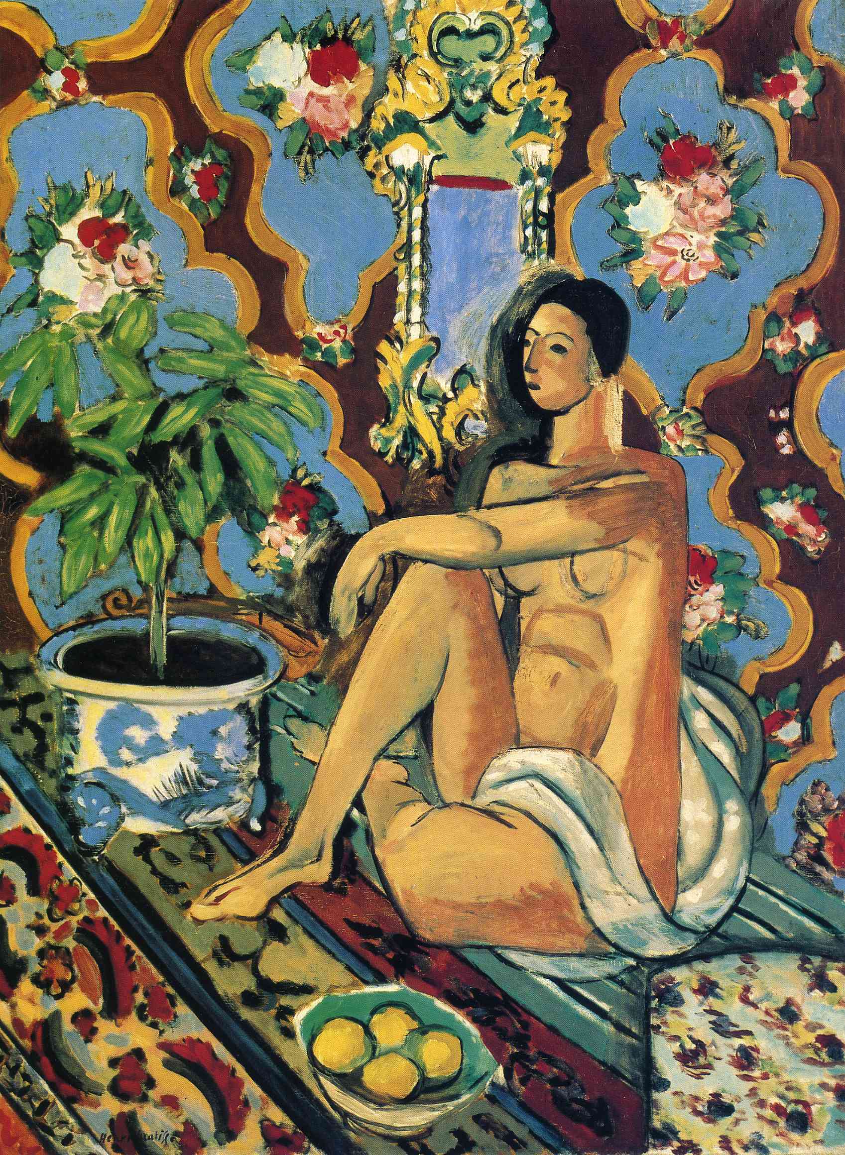 Decorative Figure on an Ornamental Background (1925) Henri Matisse tablo - Dekolata
