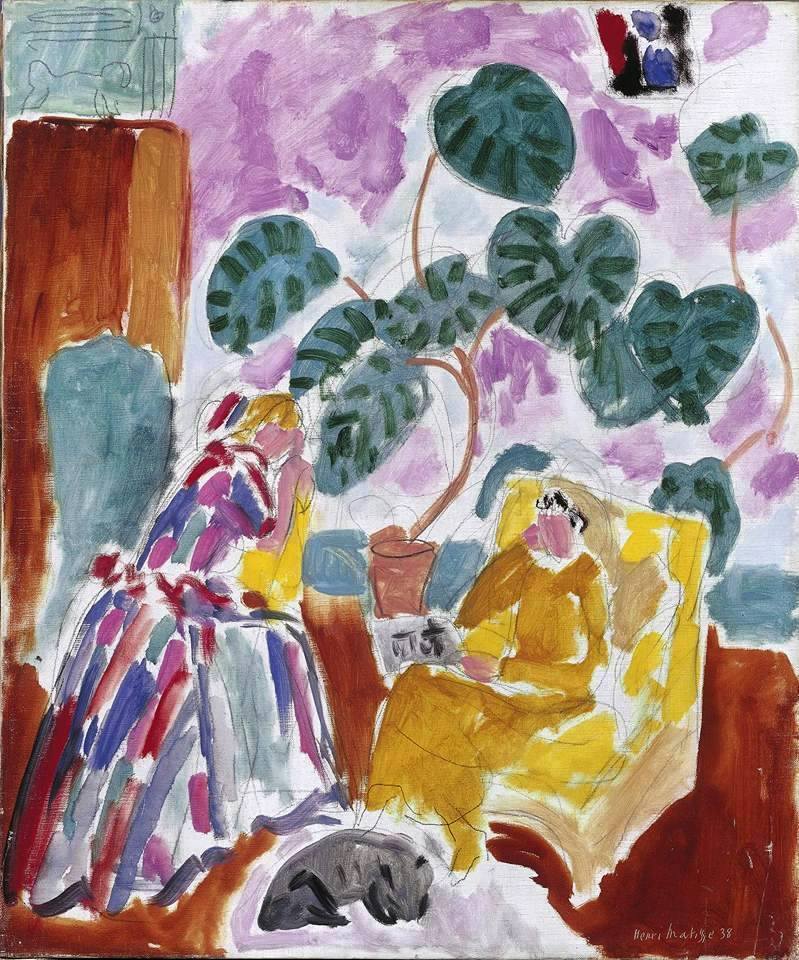 Deux Femmes Dans La Verdure Avec Un Chien (1938) – Henri Matisse Tablo