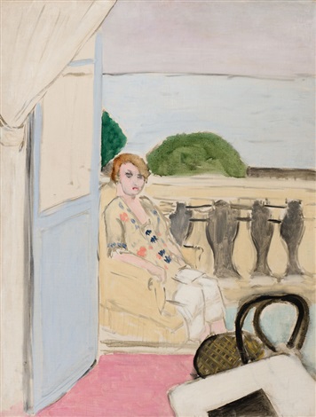 Femme Assise Sur Un Balcon (1919) Henri Matisse tablo - Dekolata
