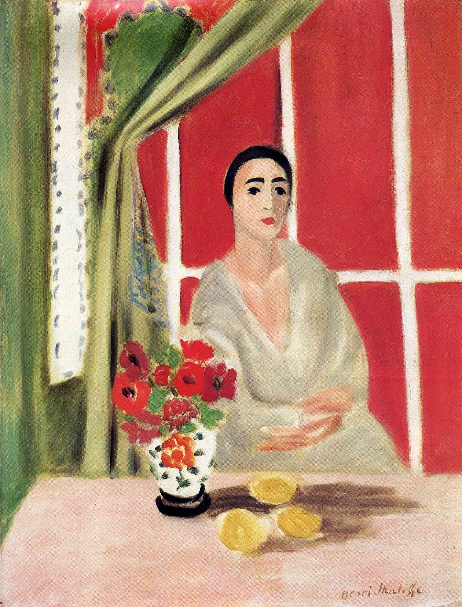 Figure at the Rideau Releve (1923) – Henri Matisse Tablo