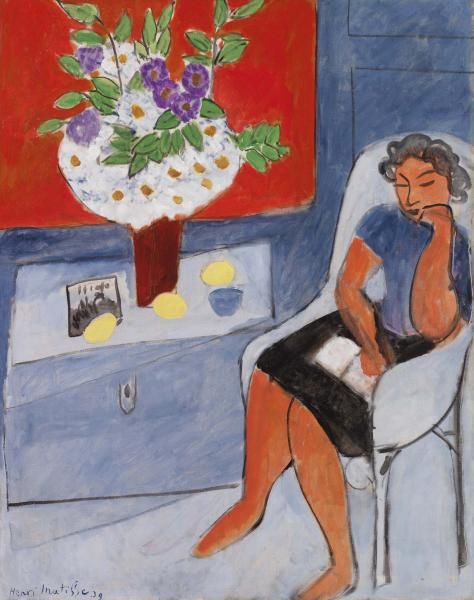 Figure with Bouquet (1939) Henri Matisse tablo - Dekolata