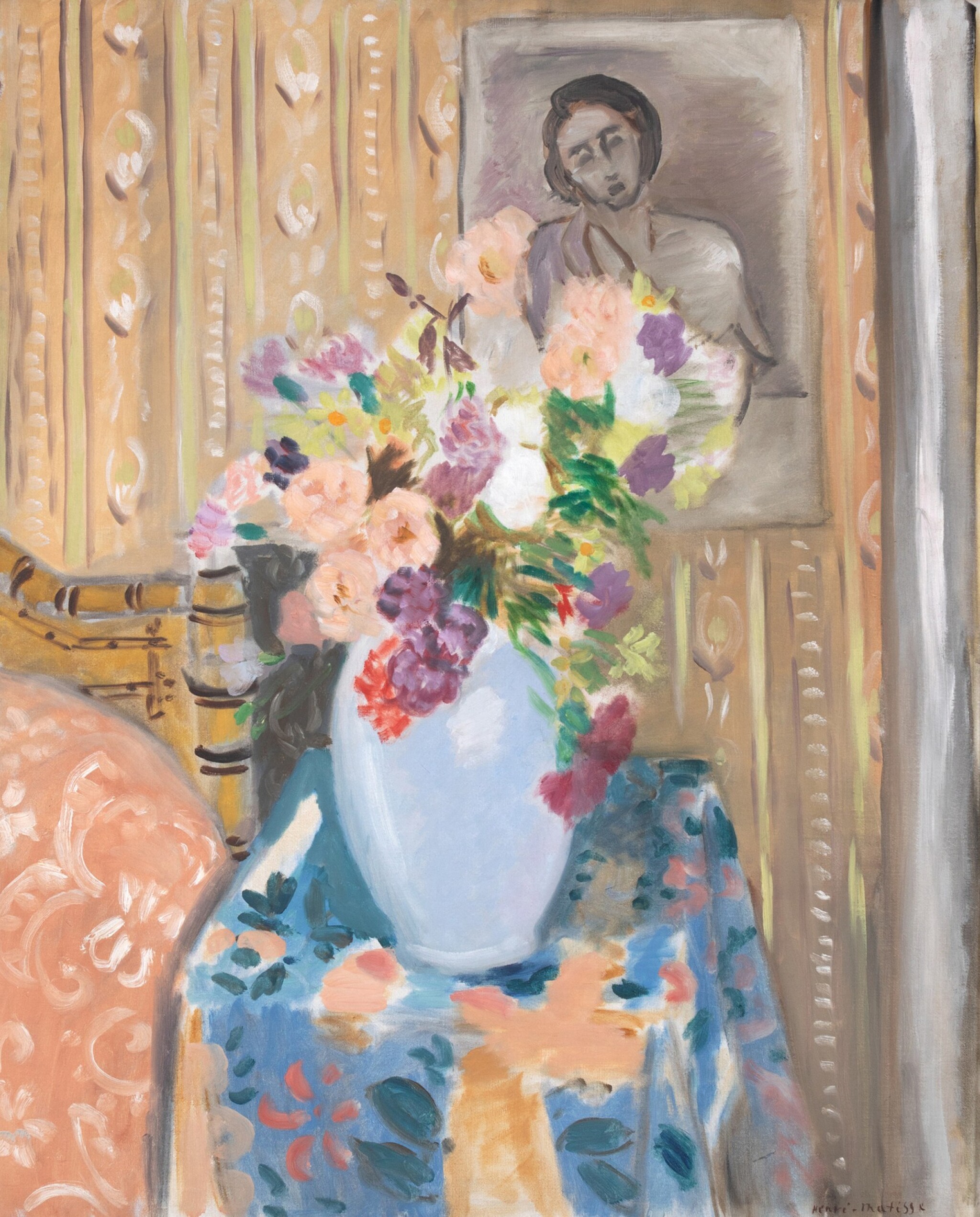 Fleurs Devant Un Portrait (1923) Henri Matisse tablo - Dekolata