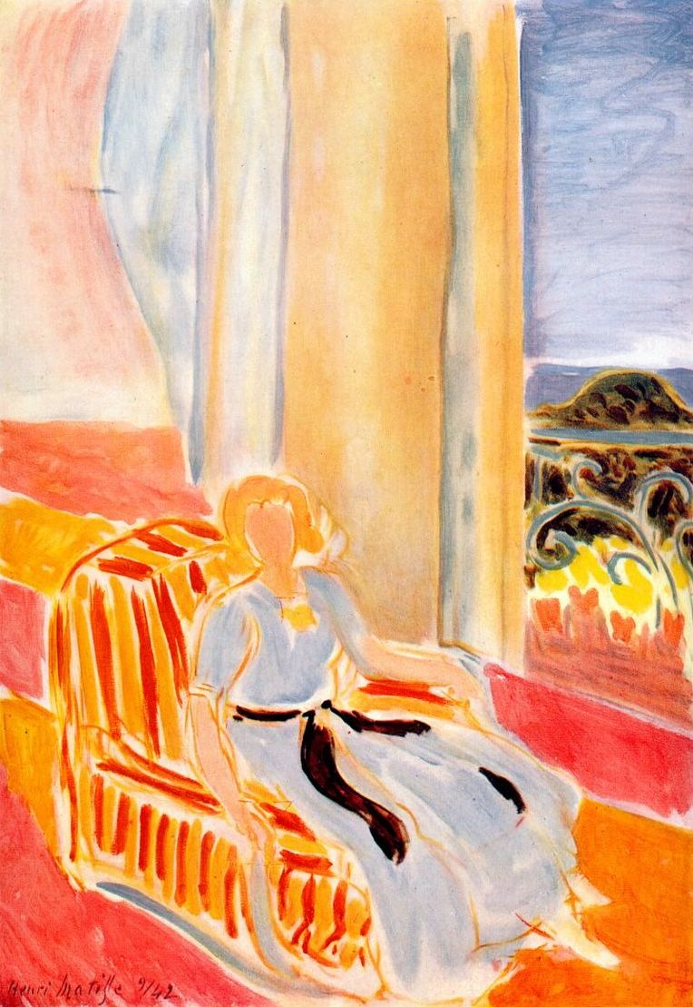 Girl in White Robe Seated by the Window (1942) Henri Matisse tablo - Dekolata