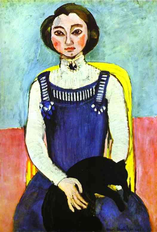 Girl with A Black Cat (1910) – Henri Matisse Tablo