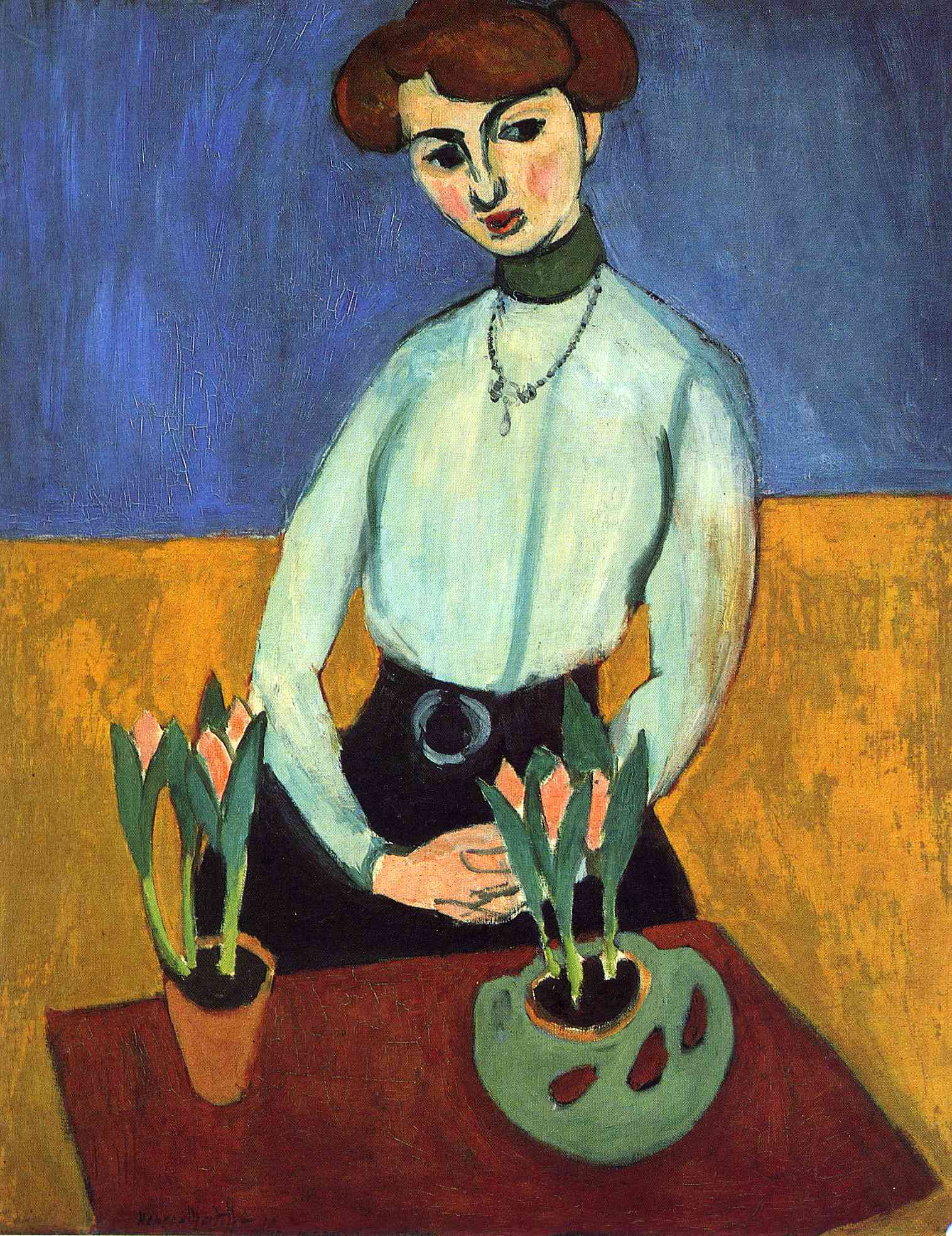 Girl with Tulips (1910) Henri Matisse tablo - Dekolata