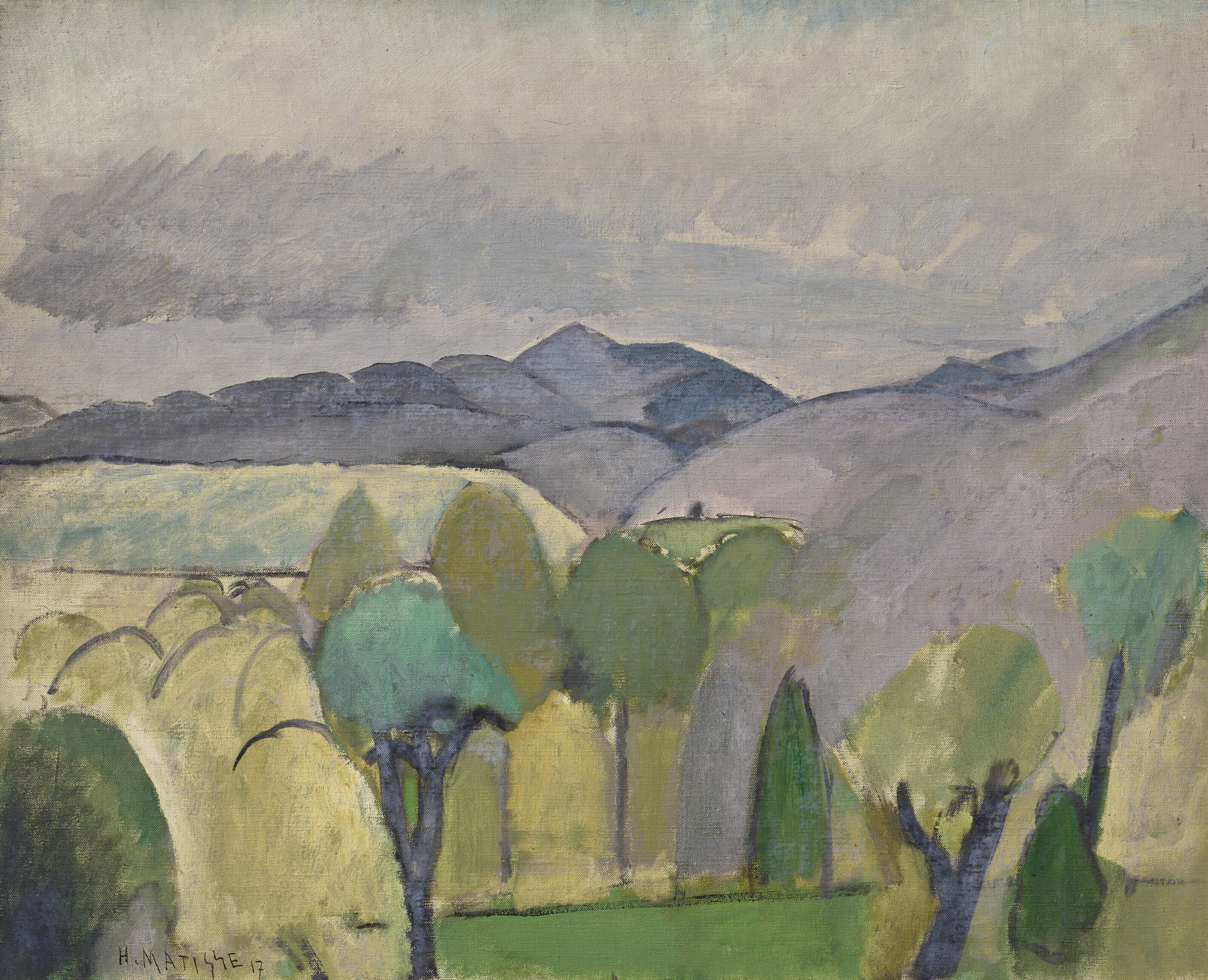 Grand Paysage Aux Arbres (1918) Henri Matisse tablo - Dekolata