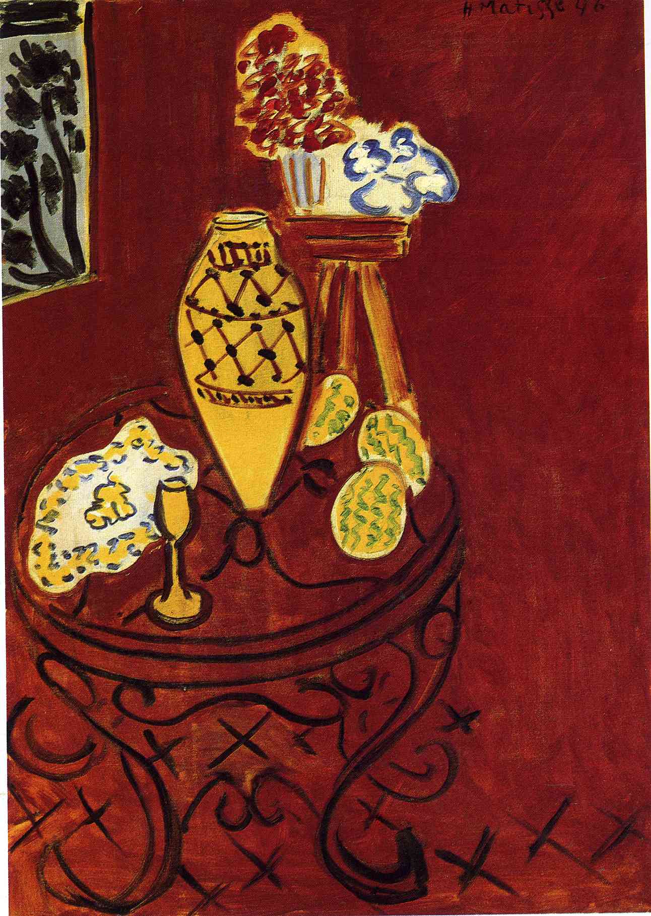 Interior in Venetian Red (1946) Henri Matisse tablo - Dekolata
