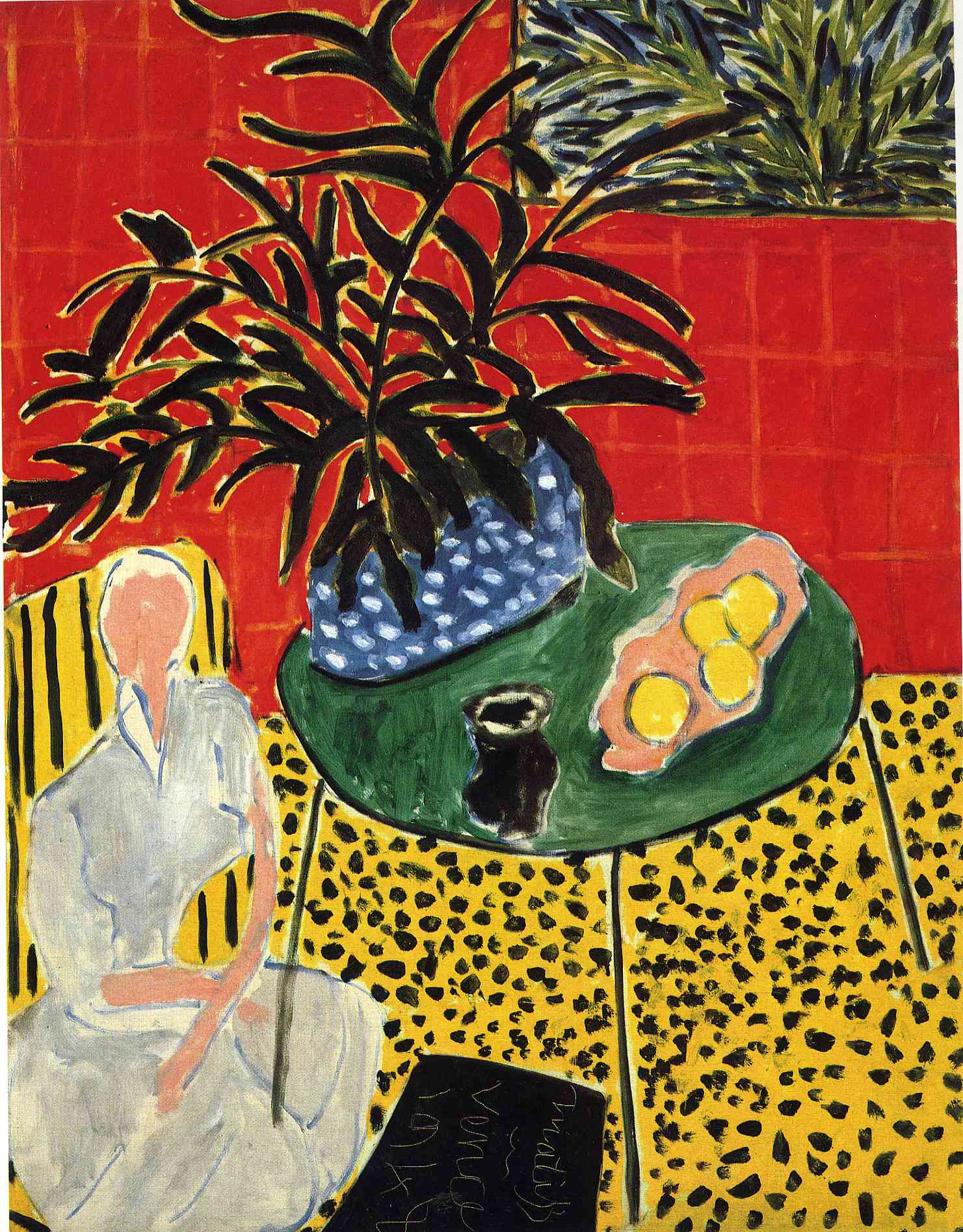Interior with Black Fern (1948) – Henri Matisse Tablo