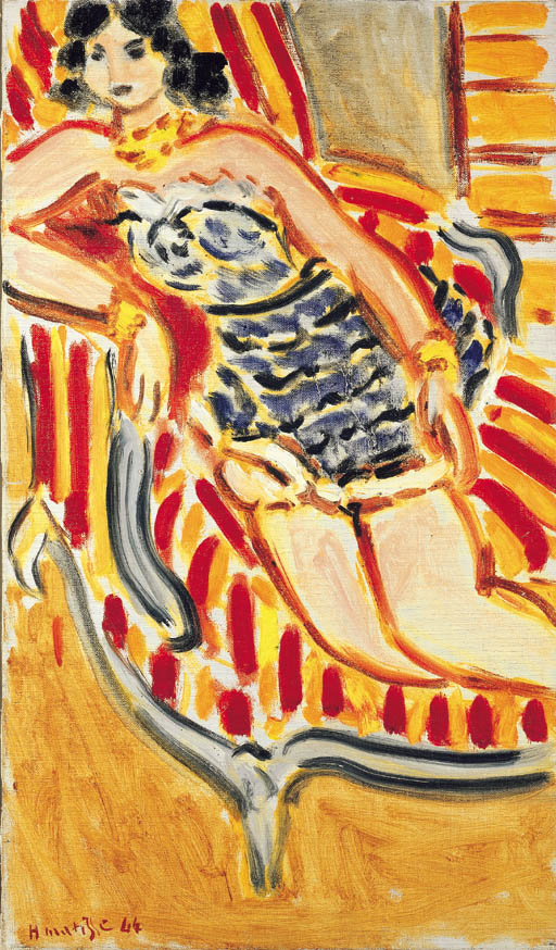 Jeune Femme Au Canapé (1944) Henri Matisse tablo - Dekolata