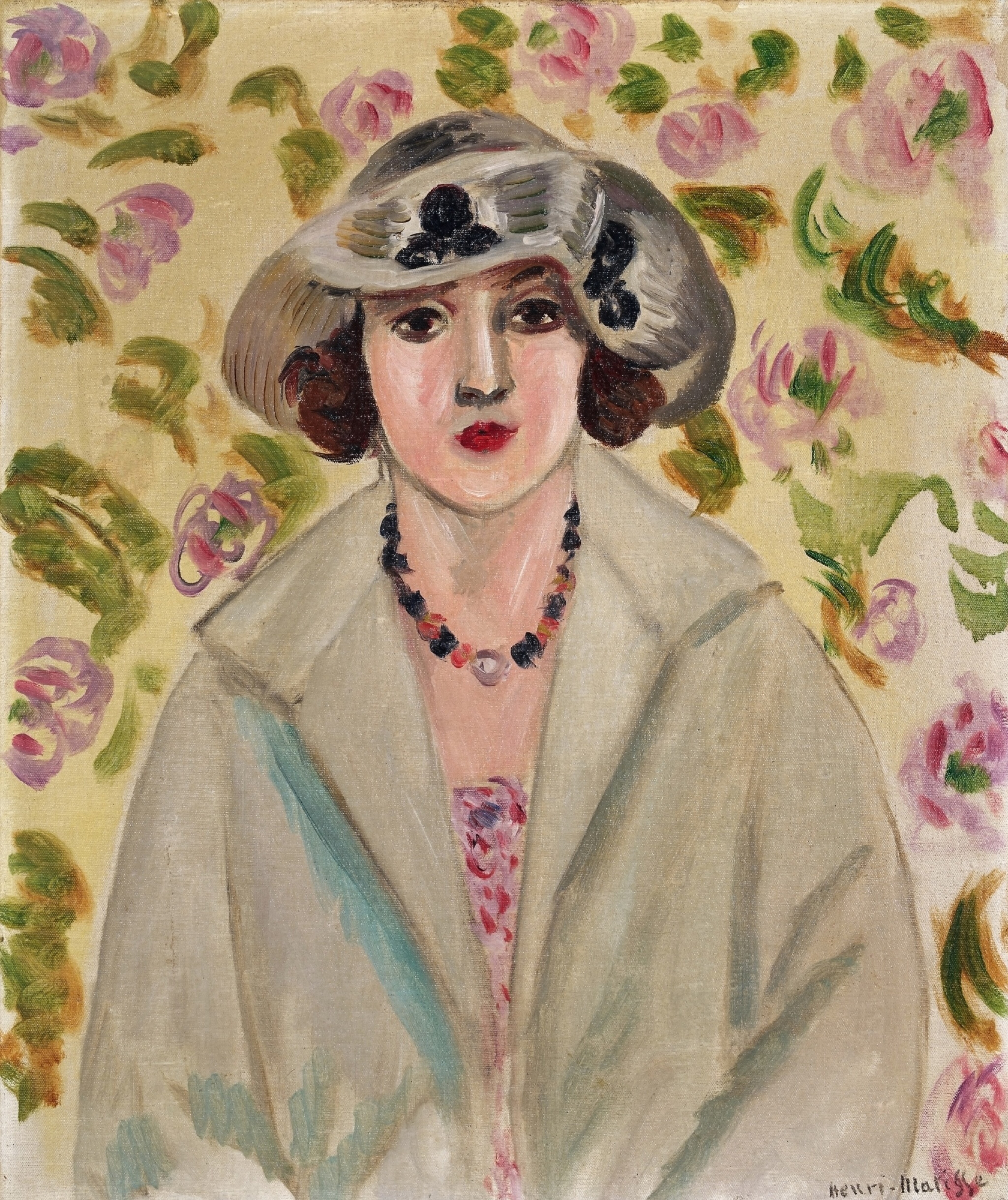 Jeune Fille Au Chapeau De Crin Blanc (1923) Henri Matisse tablo - Dekolata