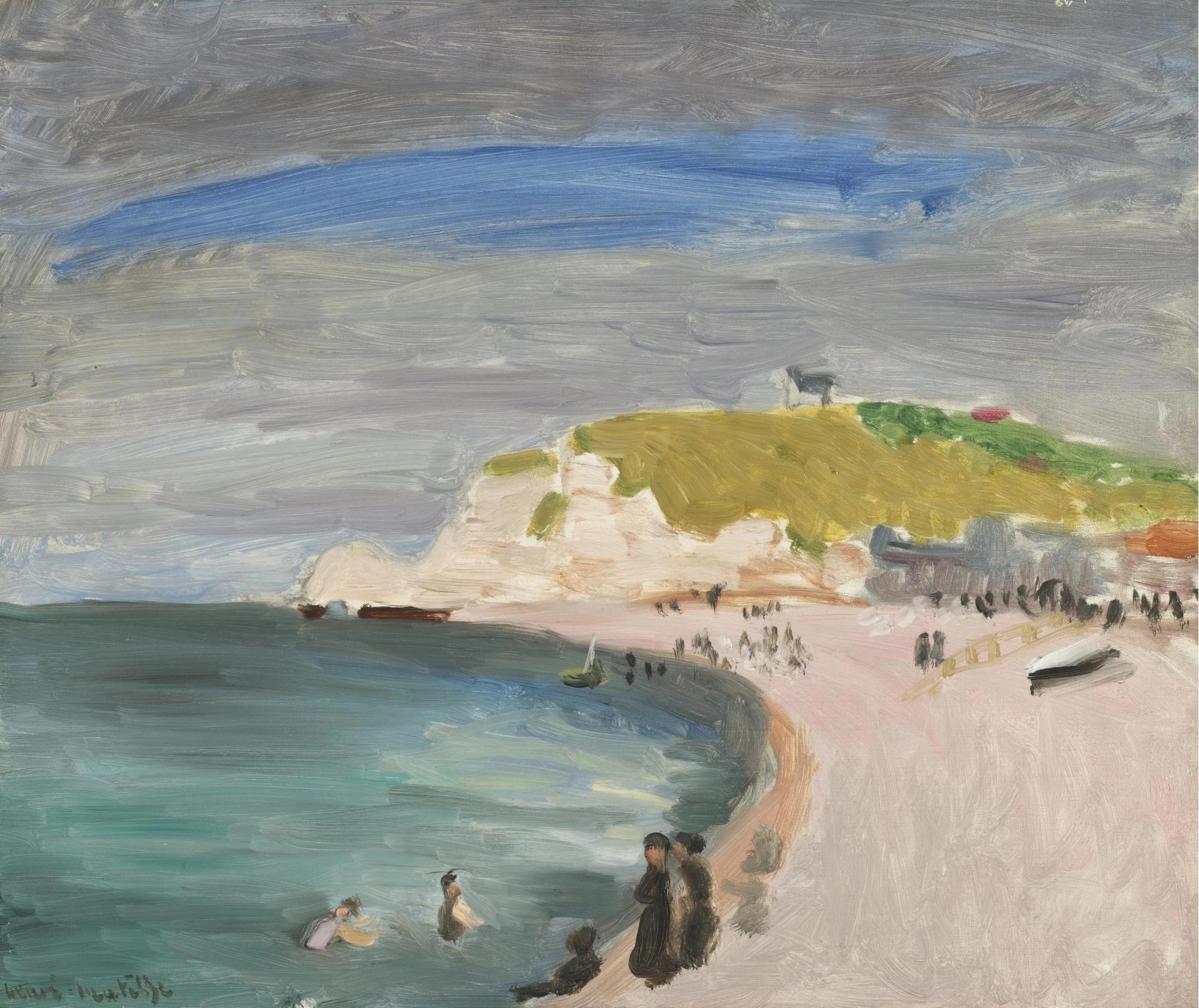 La Plage De Etretar Avec Baigneurs (1920) Henri Matisse tablo - Dekolata