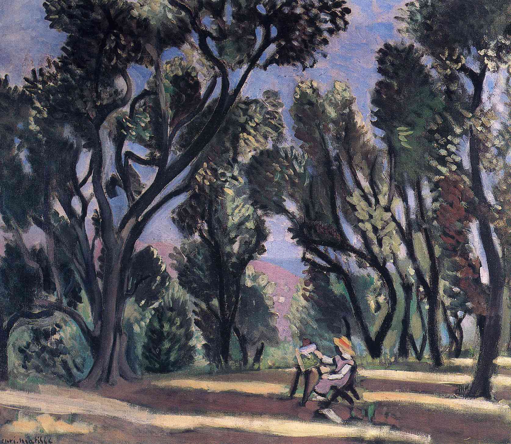 Landscape With a Bench (1918) Henri Matisse tablo - Dekolata