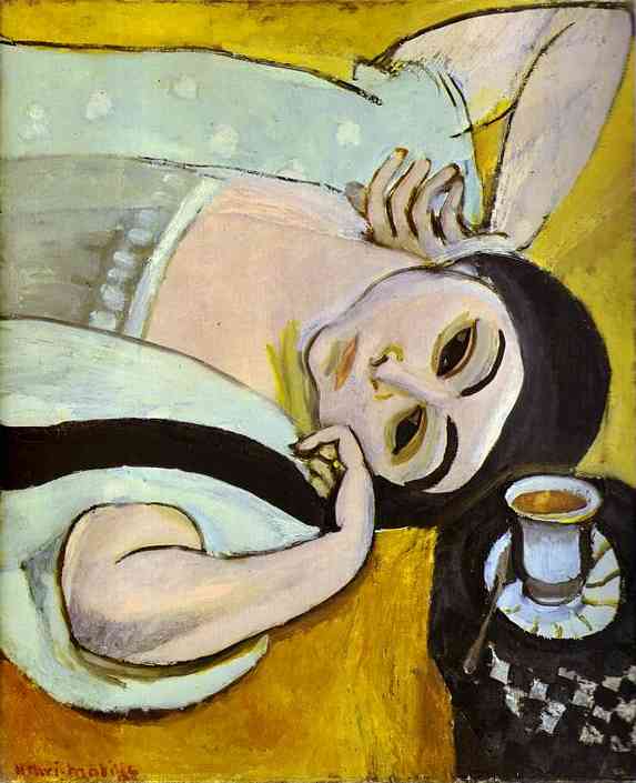 Laurette's Head with a Coffee Cup (1917) Henri Matisse tablo - Dekolata