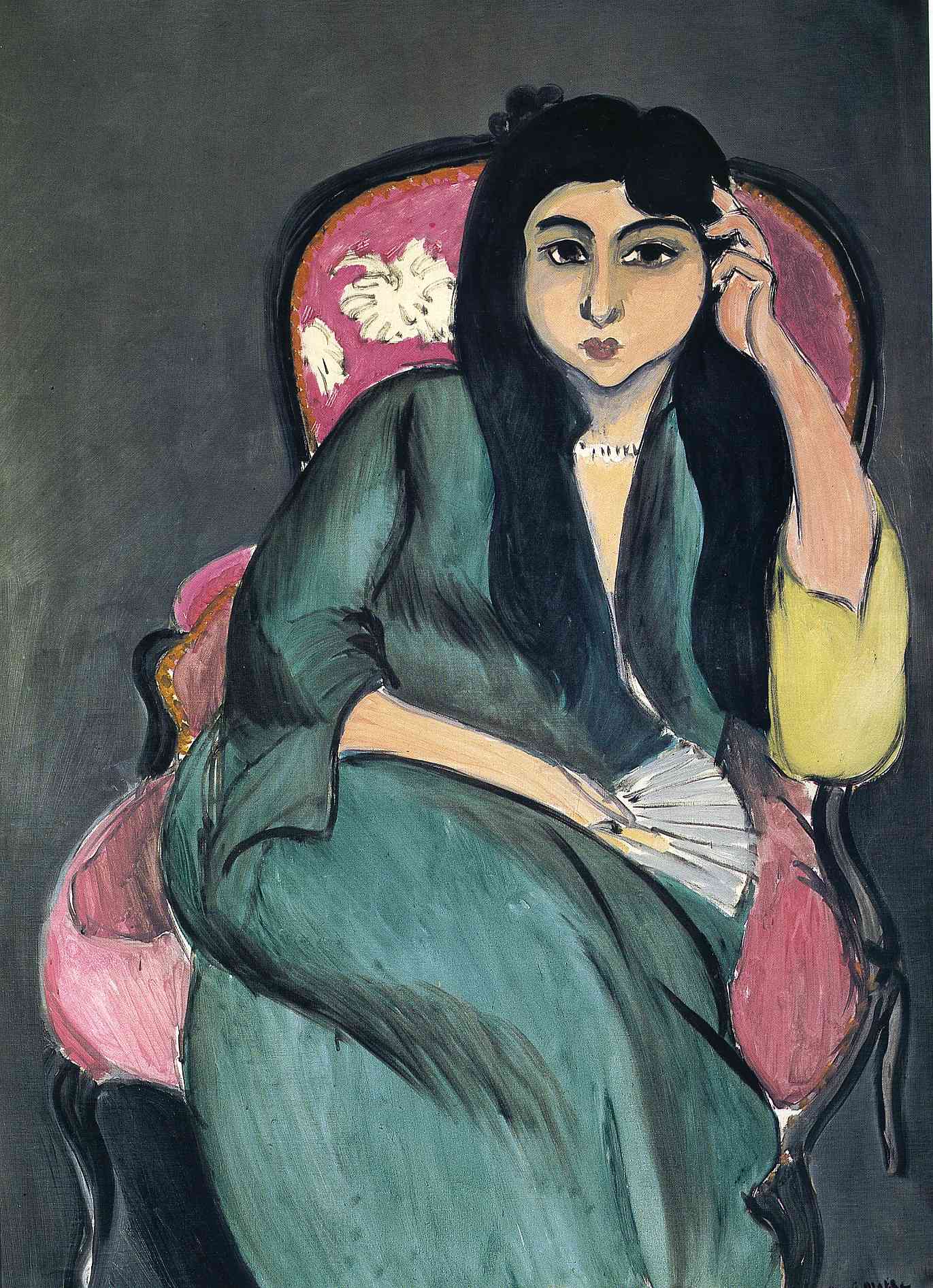 Laurette in Green in a Pink Chair (1917) Henri Matisse tablo - Dekolata