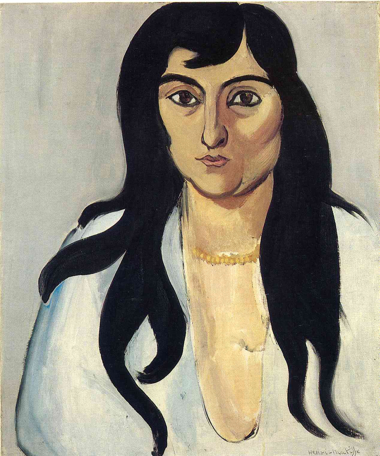 Laurette with Long Locks (1916) – Henri Matisse Tablo