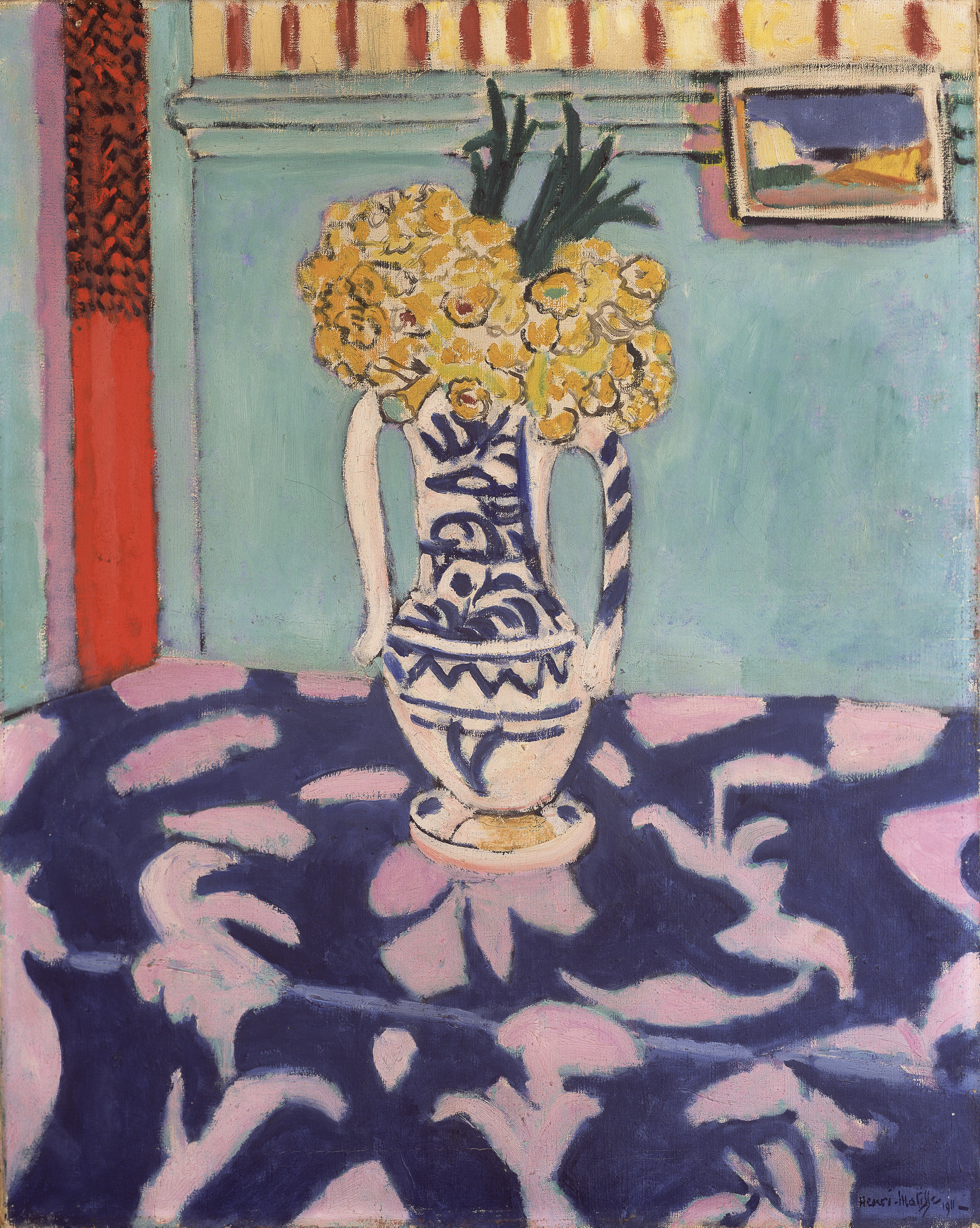 Les Coucous, Tapis Bleu Et Rose (1911) – Henri Matisse Tablo