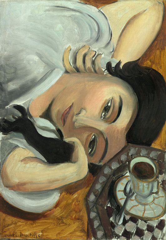 Lorette with Cup of Coffee (1917) Henri Matisse tablo - Dekolata