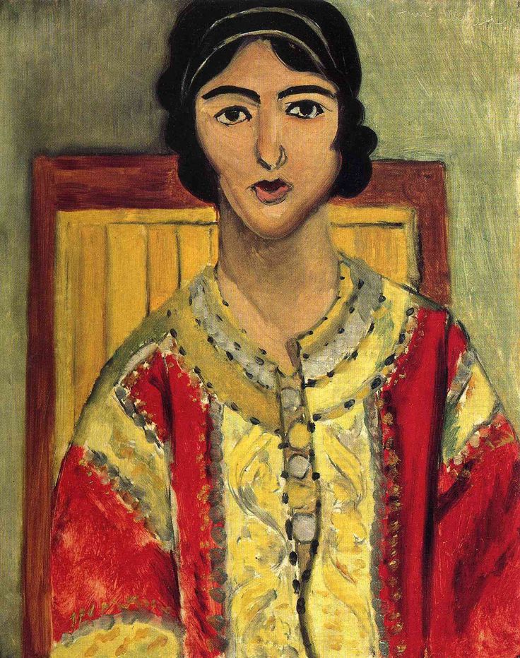 Lorette with a Red Dress (1917) Henri Matisse tablo - Dekolata