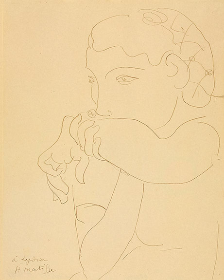 Lydia with her Hair in a Net (1939) – Henri Matisse Tablo