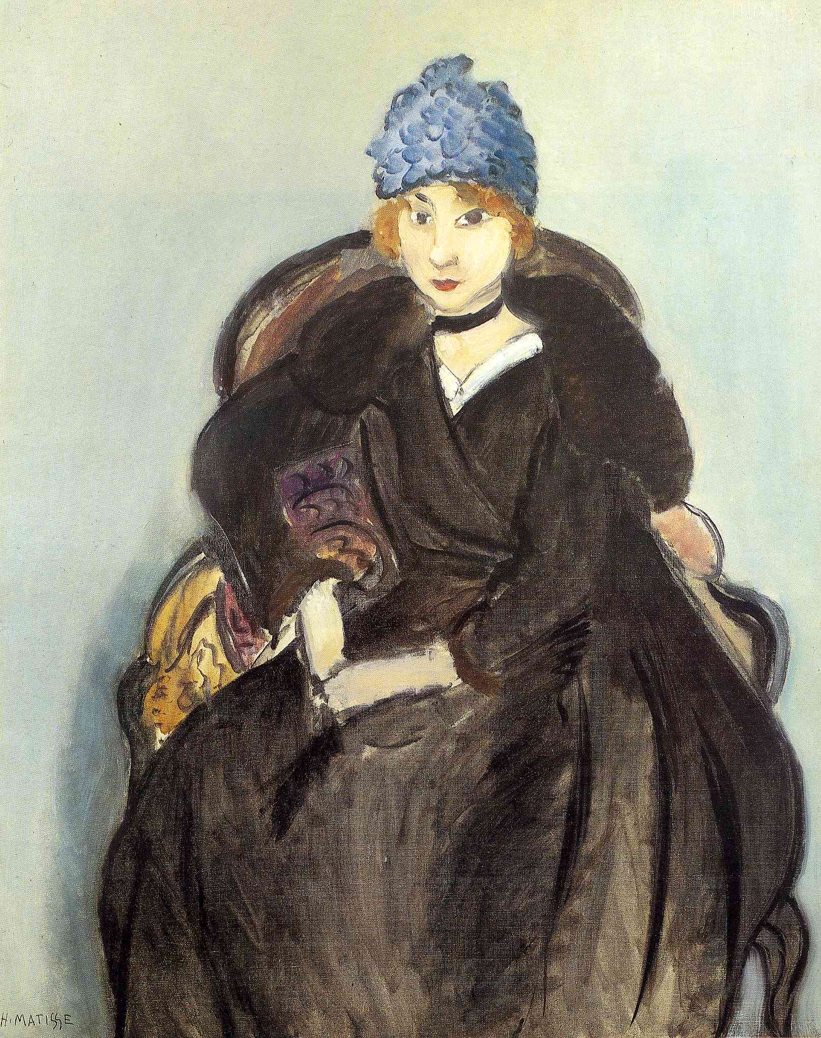 Marguerite Wearing a Hat (1918) Henri Matisse tablo - Dekolata