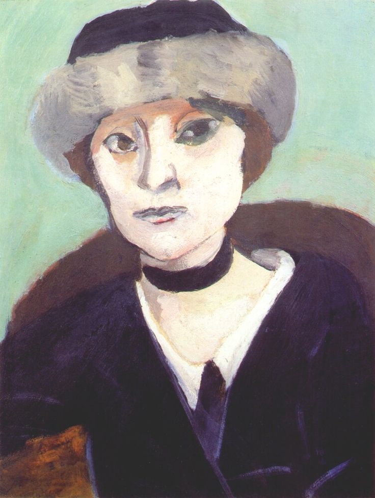 Marguerite in a Fur Hat (1918) – Henri Matisse Tablo