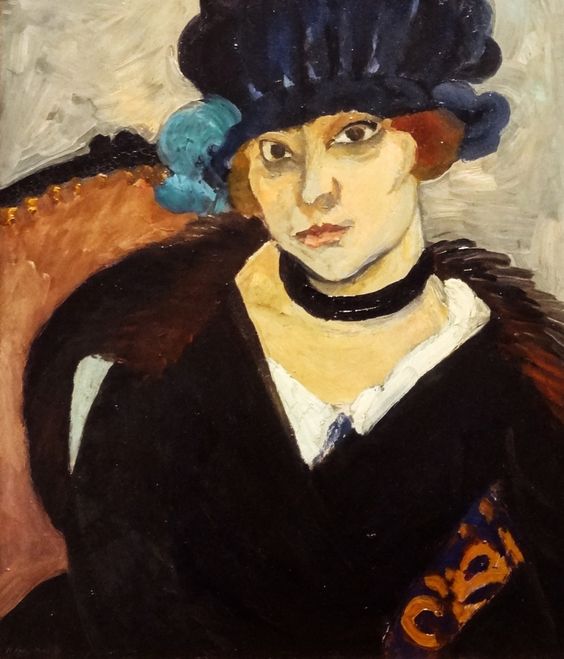 Marguerite with a Leather Hat (1918) – Henri Matisse Tablo