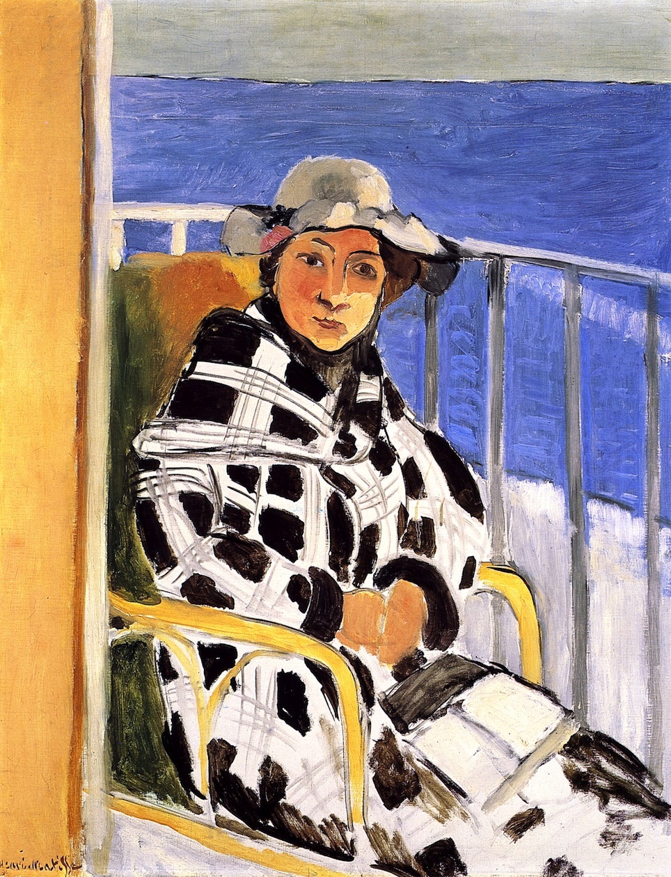 Mlle Matisse in a Scottish Plaid (1918) Henri Matisse tablo - Dekolata