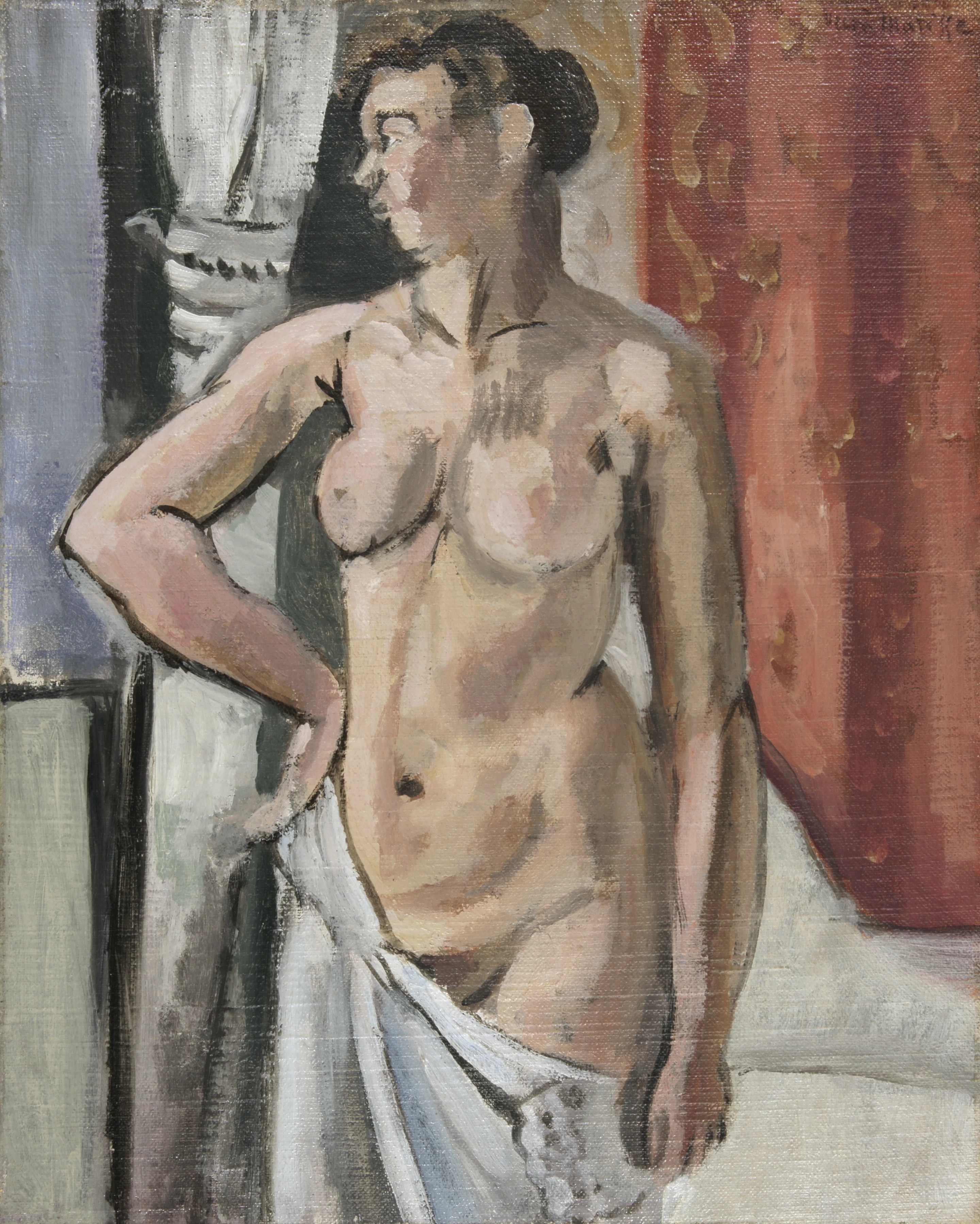 Nu Au Drape (1919) Henri Matisse tablo - Dekolata