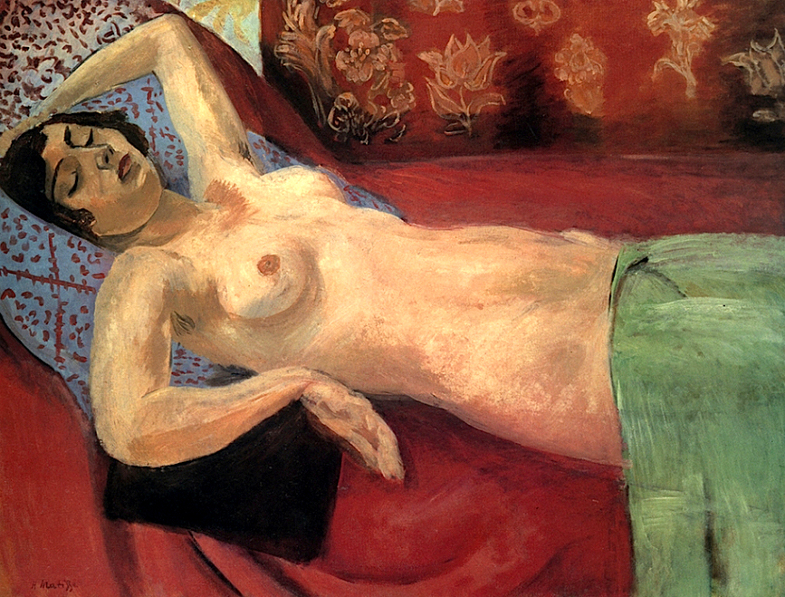 Nude With a Green Shawl (1922) Henri Matisse tablo - Dekolata