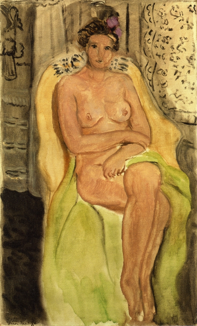 Nude in an Armchair, Legs Crossed (1920) Henri Matisse tablo - Dekolata