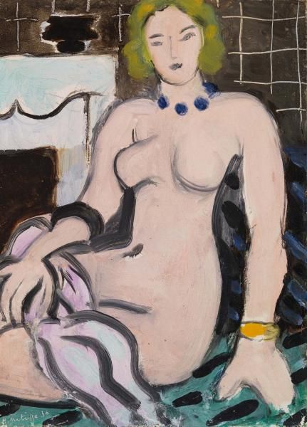 Nude with a Blue Necklace (1936) Henri Matisse tablo - Dekolata