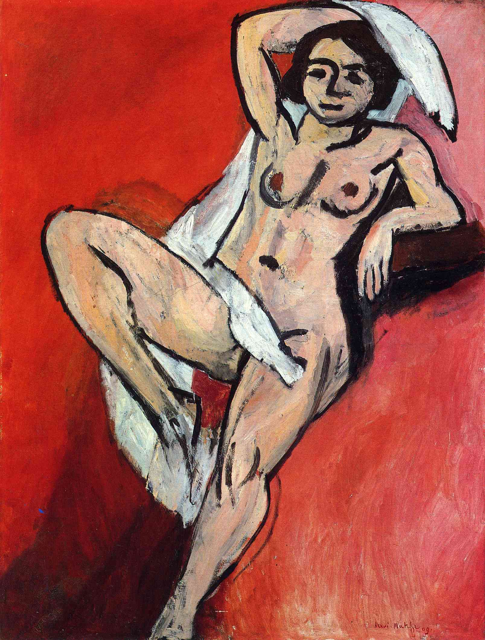 Nude with a Scarf (1909) Henri Matisse tablo - Dekolata