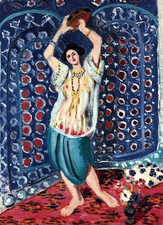 Odalisque Au Tambourin Harmonie En Bleu (1926) Henri Matisse tablo - Dekolata