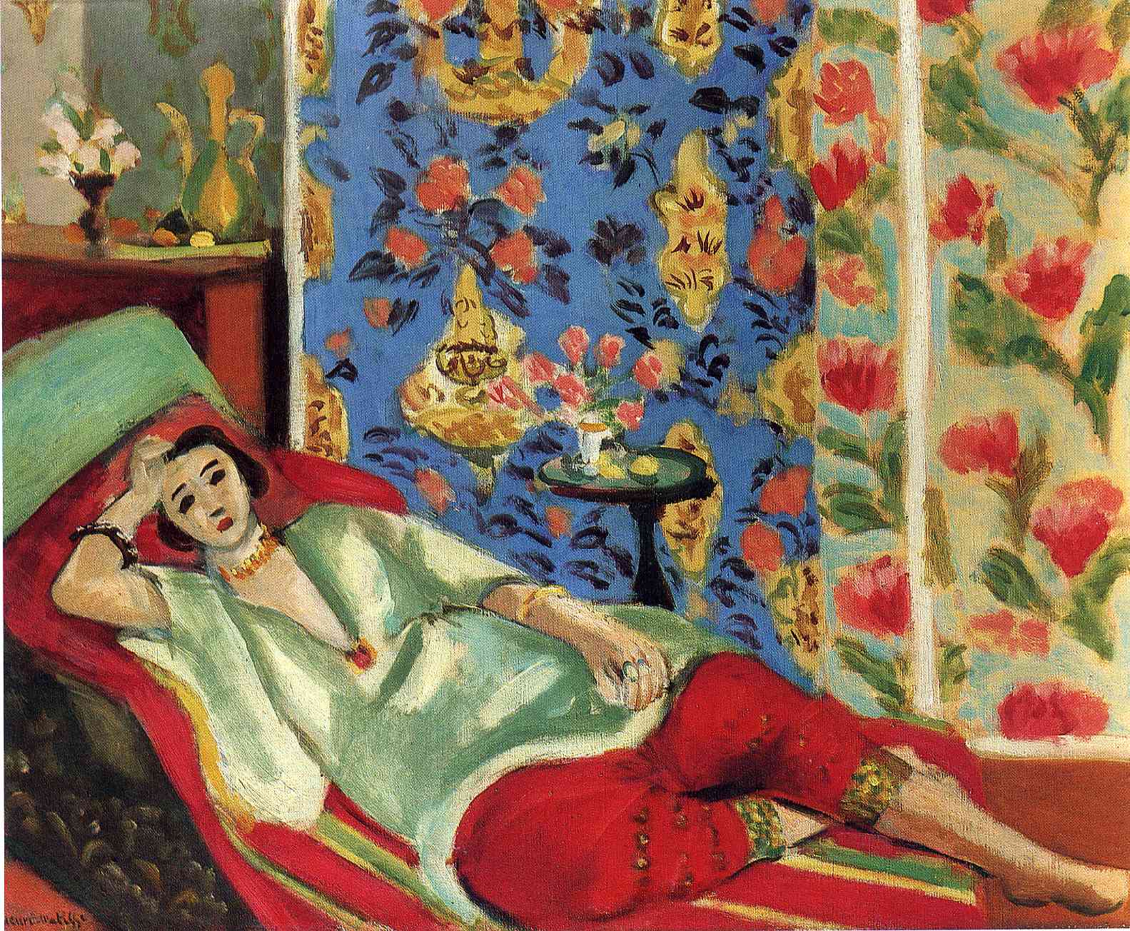 Odalisque in red trousers (1921) Henri Matisse tablo - Dekolata