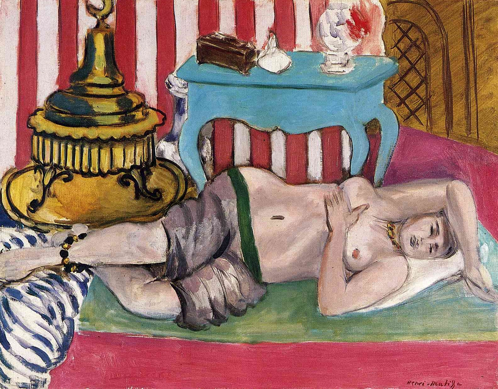 Odalisque with Green Scarf (1926) Henri Matisse tablo - Dekolata
