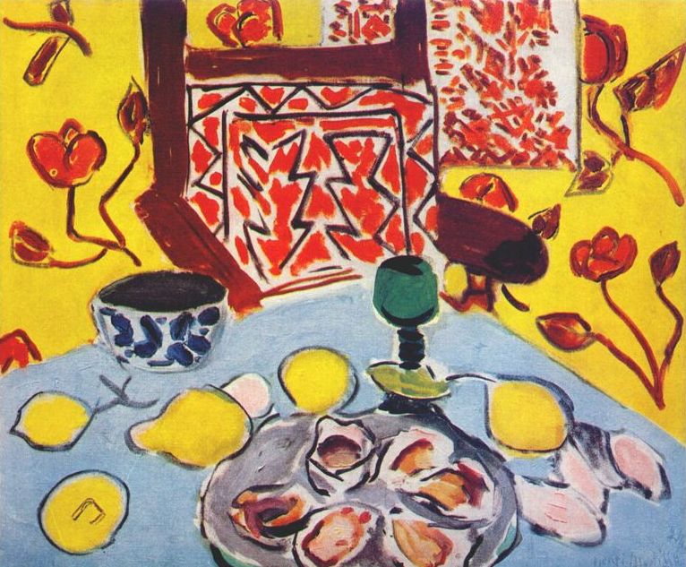 Oysters and Wooden Armchair (1943) Henri Matisse tablo - Dekolata