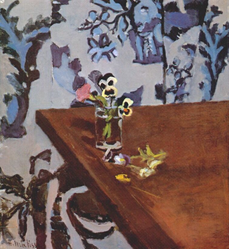 Pansies on a Table (1919) Henri Matisse tablo - Dekolata