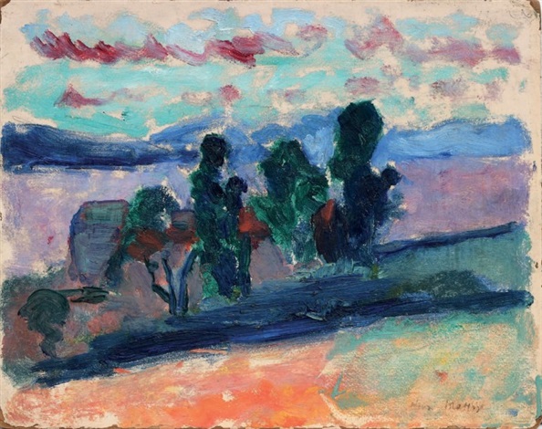 Paysage De Saint Tropez Au Crépuscule (1904) Henri Matisse tablo - Dekolata