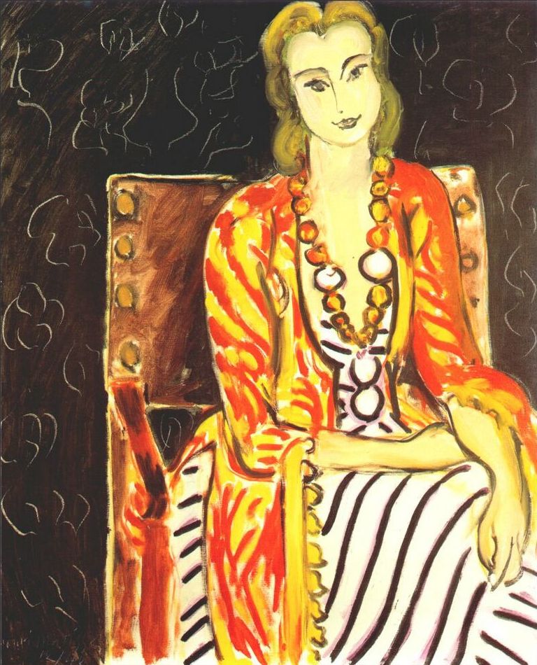 Persian Robe and Large Amber Necklace (1942) Henri Matisse tablo - Dekolata